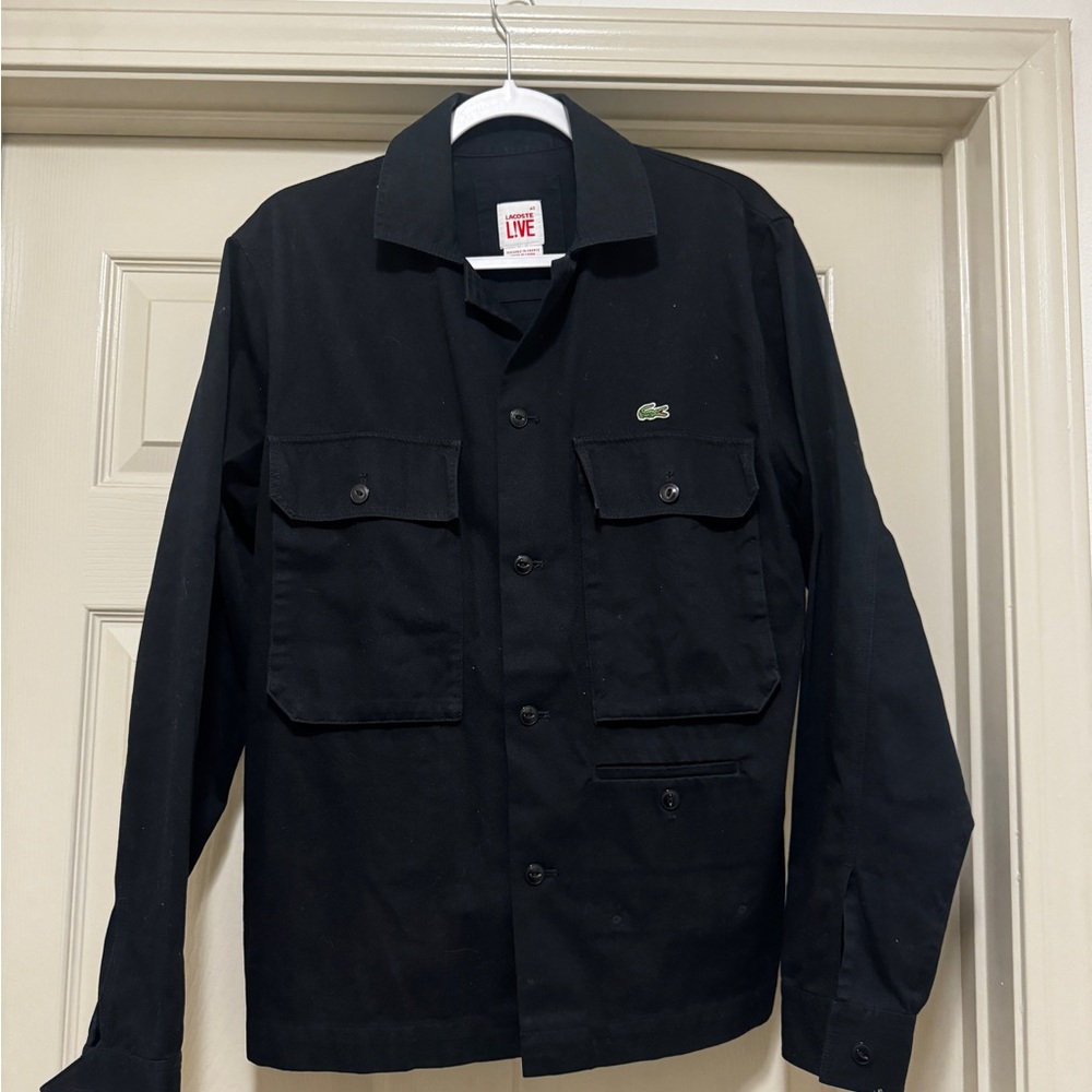 Lacoste Live Men's Black Military Field Shirt Jacket medium